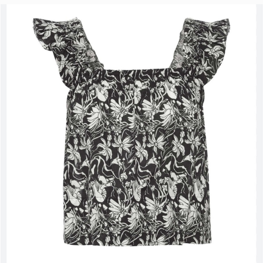 St.Roche, Woodrow Top - Black /White Floral, Size 4, Nwt! — image 5 of 8